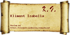 Kliment Izabella névjegykártya